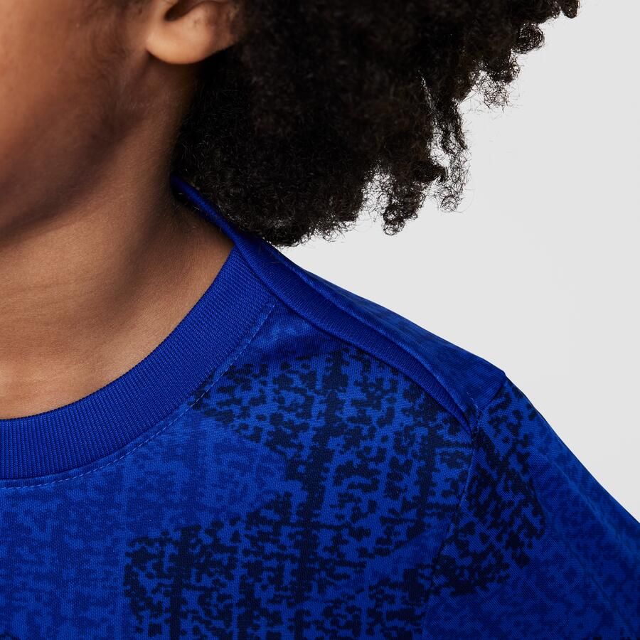 Nike FFF Academy Pro Dri-FIT warming-uptop met korte mouwen voor kids Blauw