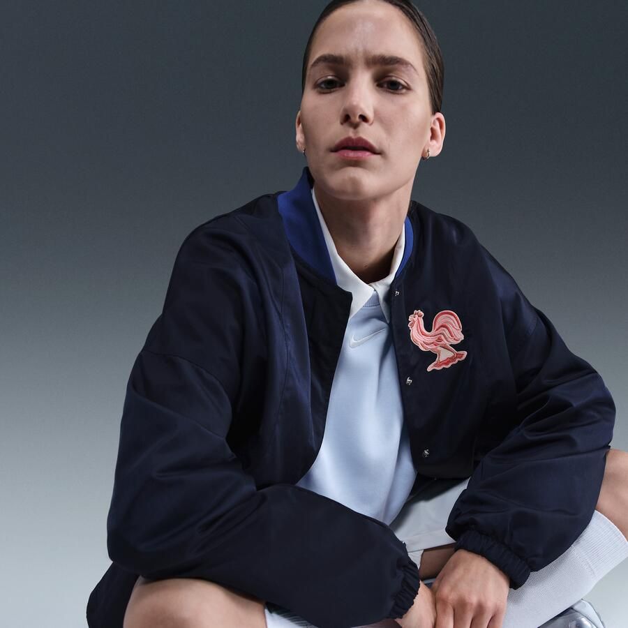 Nike FFF Air oversized geweven bomberjack voor dames Blauw - Foto 2