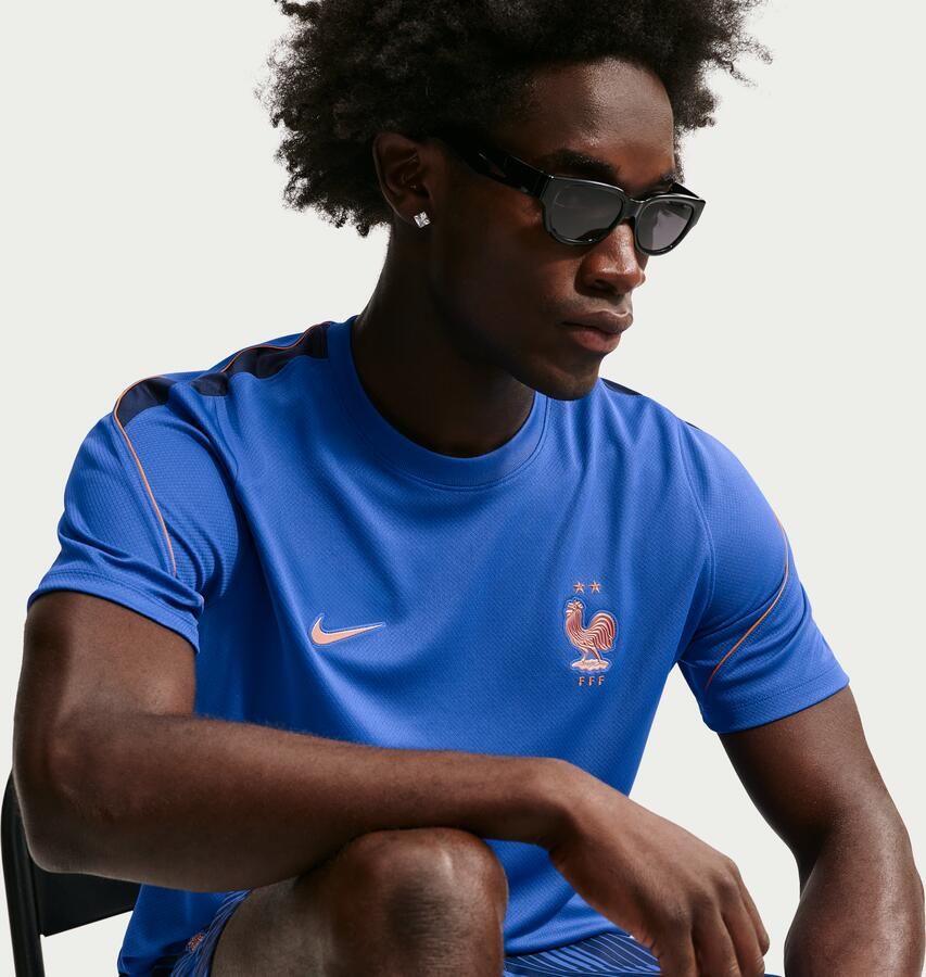 Nike FFF Strike Dri-FIT voetbaltop met korte mouwen voor heren Blauw