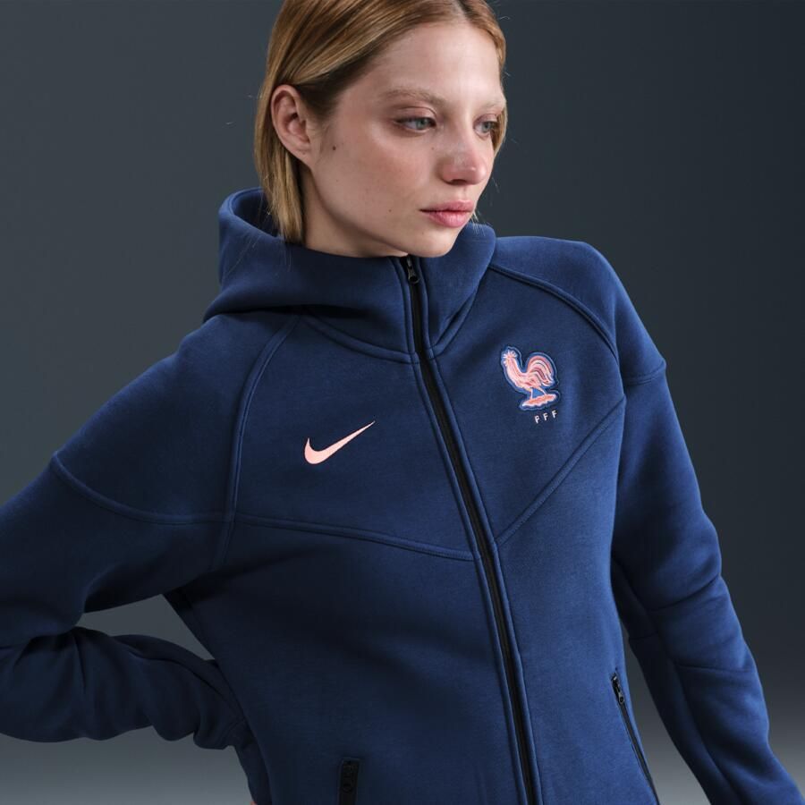 Nike FFF Tech Windrunner voetbalhoodie van fleece met rits voor dames Blauw - Foto 4