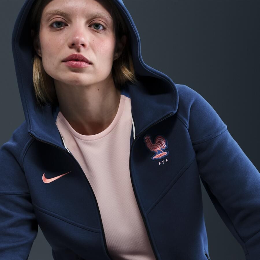 Nike FFF Tech Windrunner voetbalhoodie van fleece met rits voor dames Blauw - Foto 2