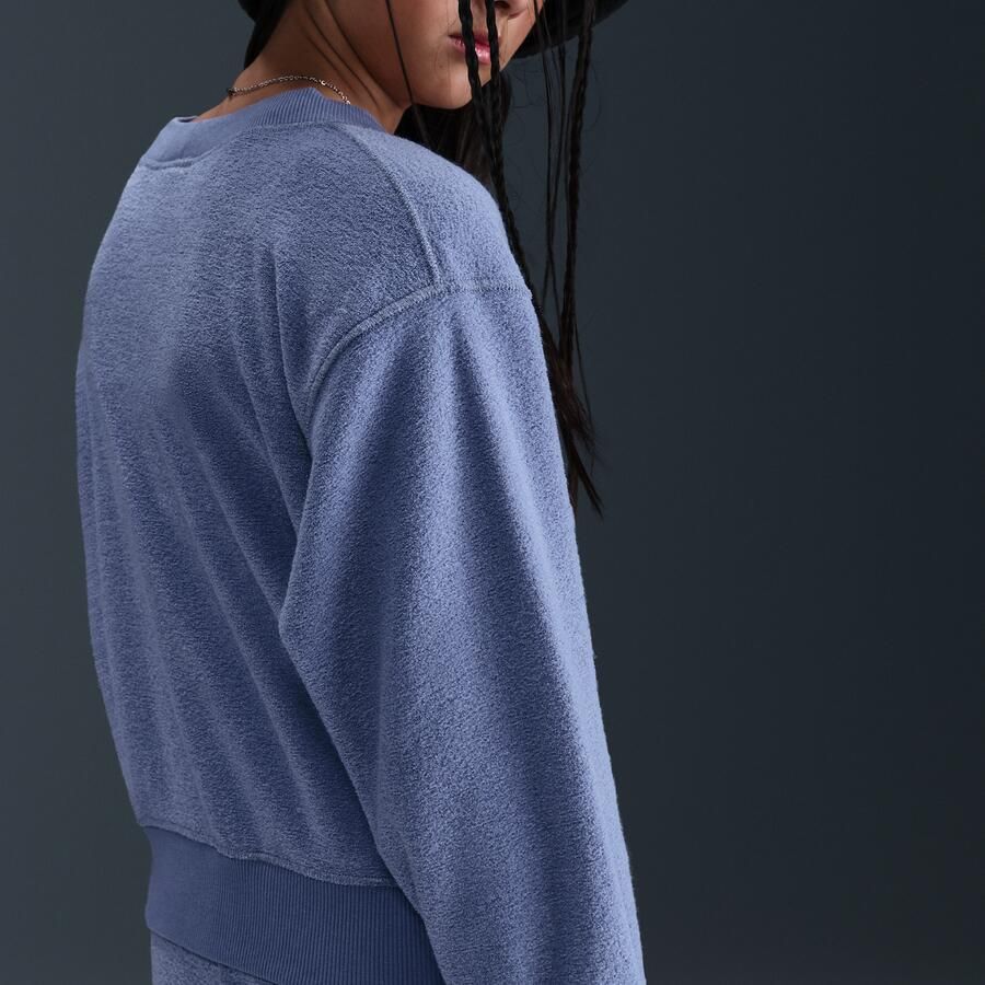 Nike fleecetop met lange mouwen voor meisjes Blauw