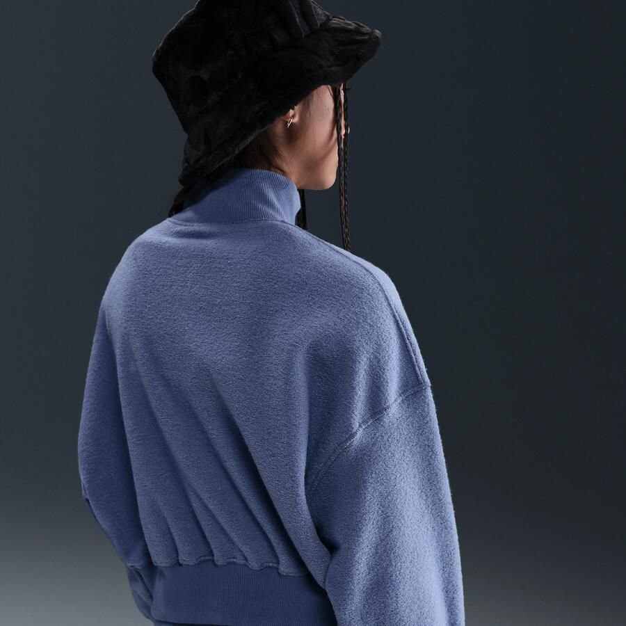 Nike fleecetop met lange mouwen voor meisjes Blauw