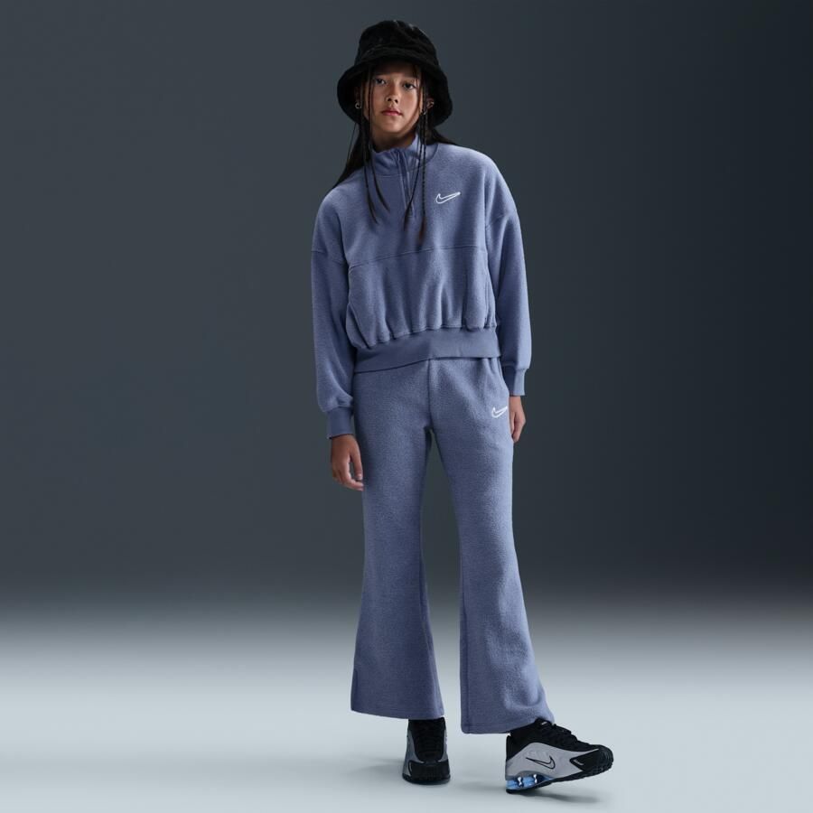 Nike fleecetop met lange mouwen voor meisjes Blauw - Foto 3