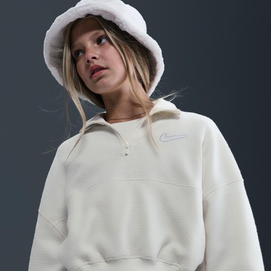 Nike fleecetop met lange mouwen voor meisjes Bruin - Foto 2