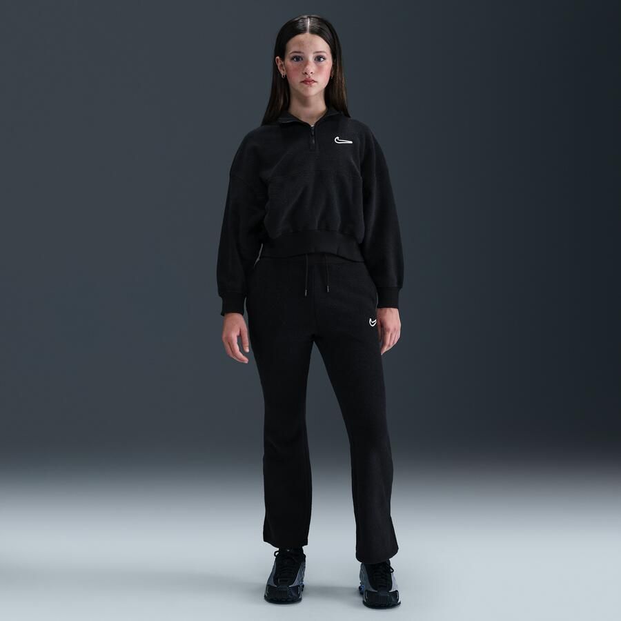 Nike fleecetop met lange mouwen voor meisjes Zwart - Foto 3