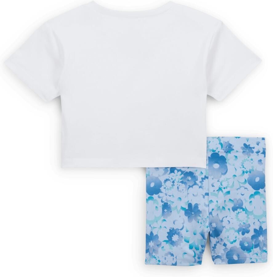 Nike Flow-Ral tweedelige set met bikeshorts met print voor baby's (12-24 maanden) Blauw