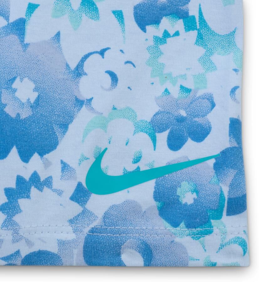 Nike Flow-Ral tweedelige set met bikeshorts met print voor baby's (12-24 maanden) Blauw - Foto 2