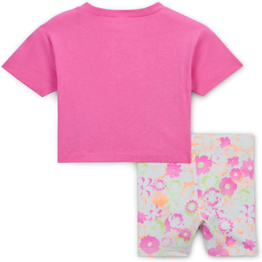 Nike Flow-Ral tweedelige set met bikeshorts met print voor baby's (12-24 maanden) Grijs - Foto 2
