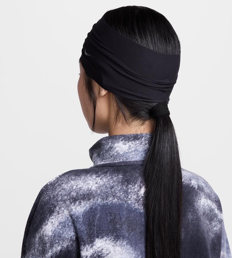 Nike Fury Elevate extra brede hoofdband met Dri-FIT Zwart - Foto 3