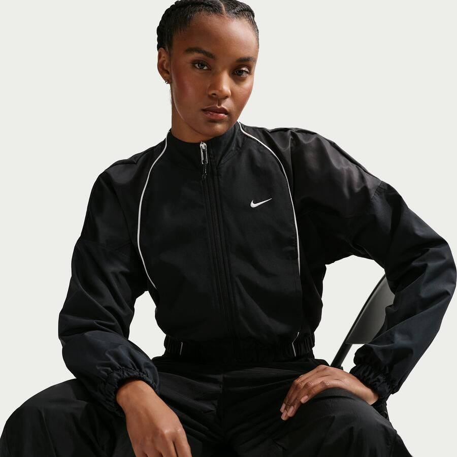 Nike gekormpen trainingsjack voor dames Zwart