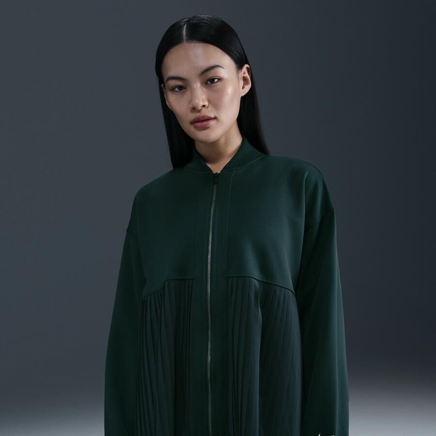 Nike geplooide damesjas Groen - Foto 4