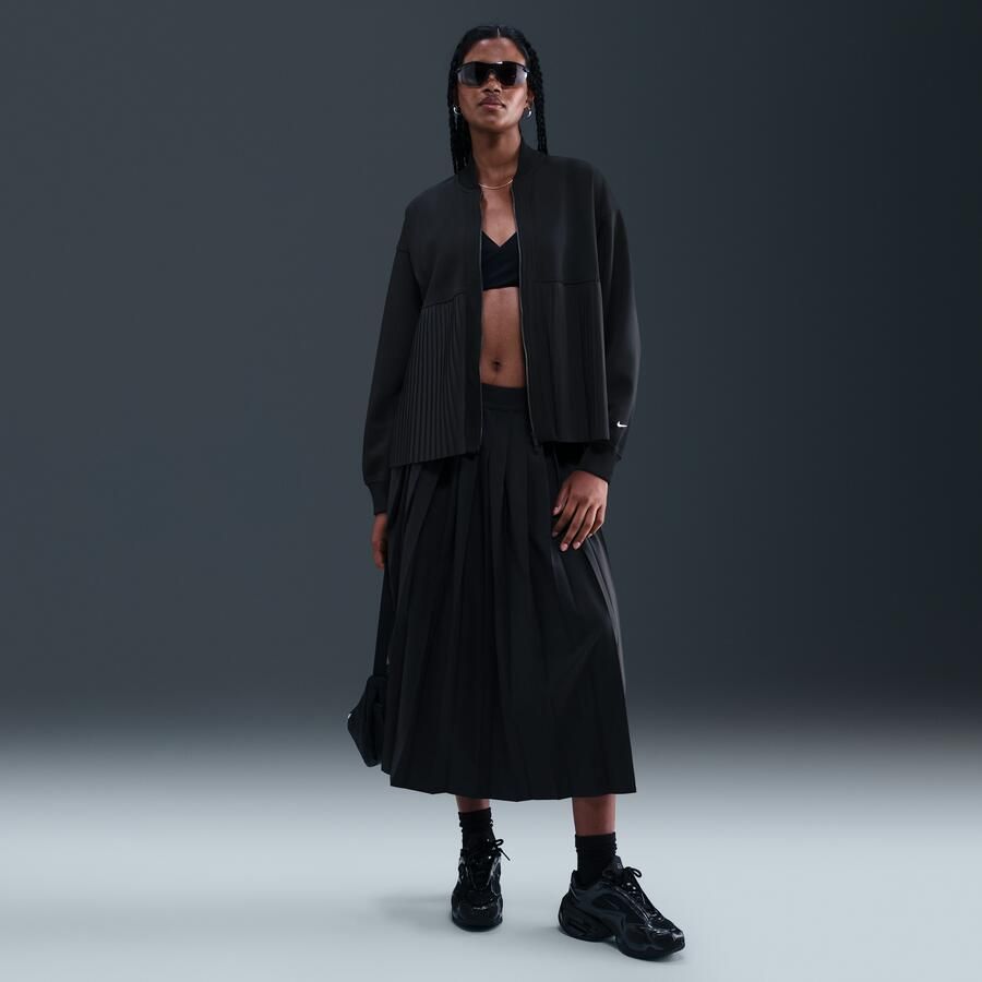 Nike geplooide damesjas Zwart - Foto 3