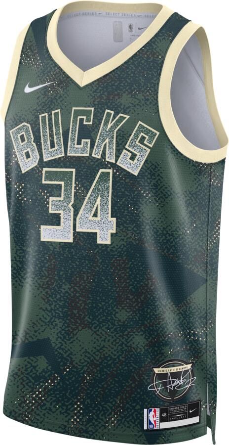 Nike Giannis Antetokounmpo Milwaukee Bucks 2025 26 Select Series Dri-FIT Swingman NBA-jersey voor heren Groen - Foto 2