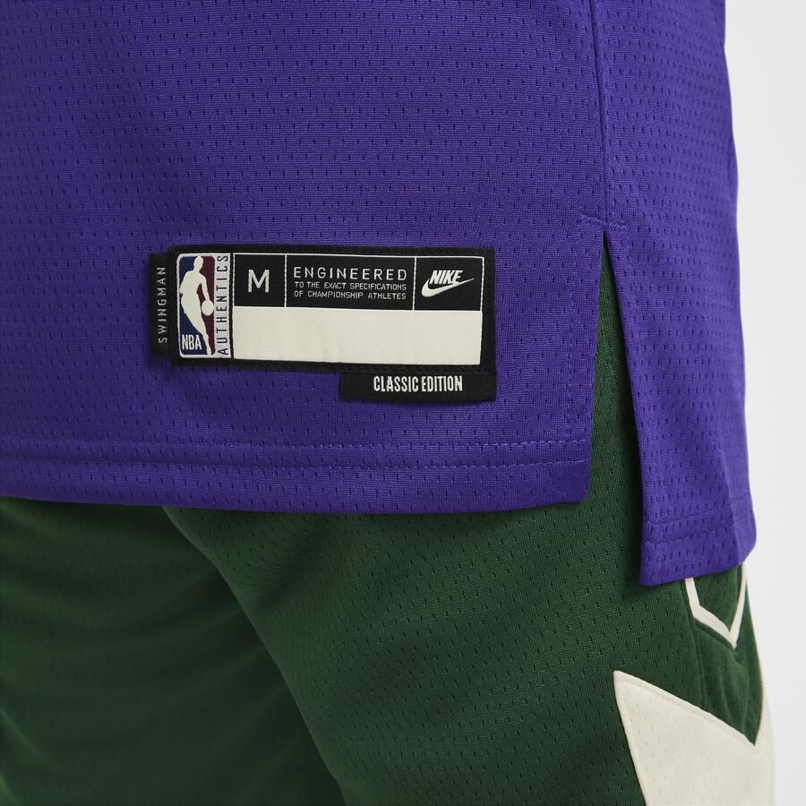 Nike Giannis Antetokounmpo Milwaukee Bucks Swingman NBA-jersey met Dri-FIT voor kids Paars - Foto 2