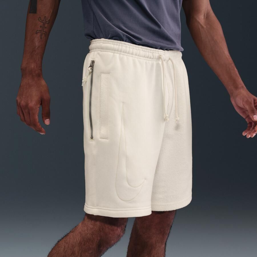 Nike Giannis Standard Issue basketbalshorts van fleece voor heren (20 cm) Wit