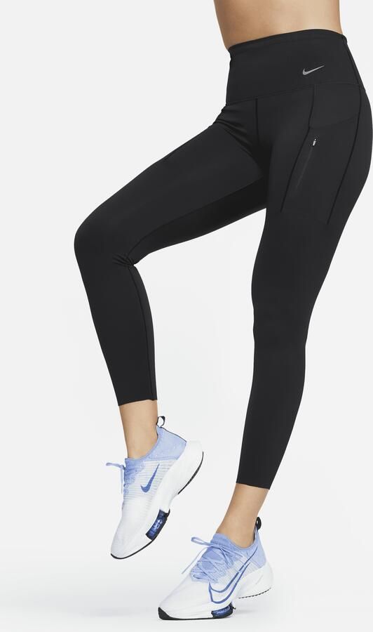 Nike Go 7 8-legging met hoge taille zakken en complete ondersteuning voor dames Zwart - Foto 3