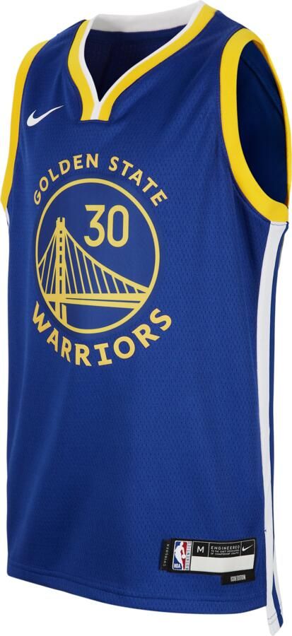 Nike Golden State Warriors 2023 24 Icon Edition Swingman NBA-jersey voor kids Blauw