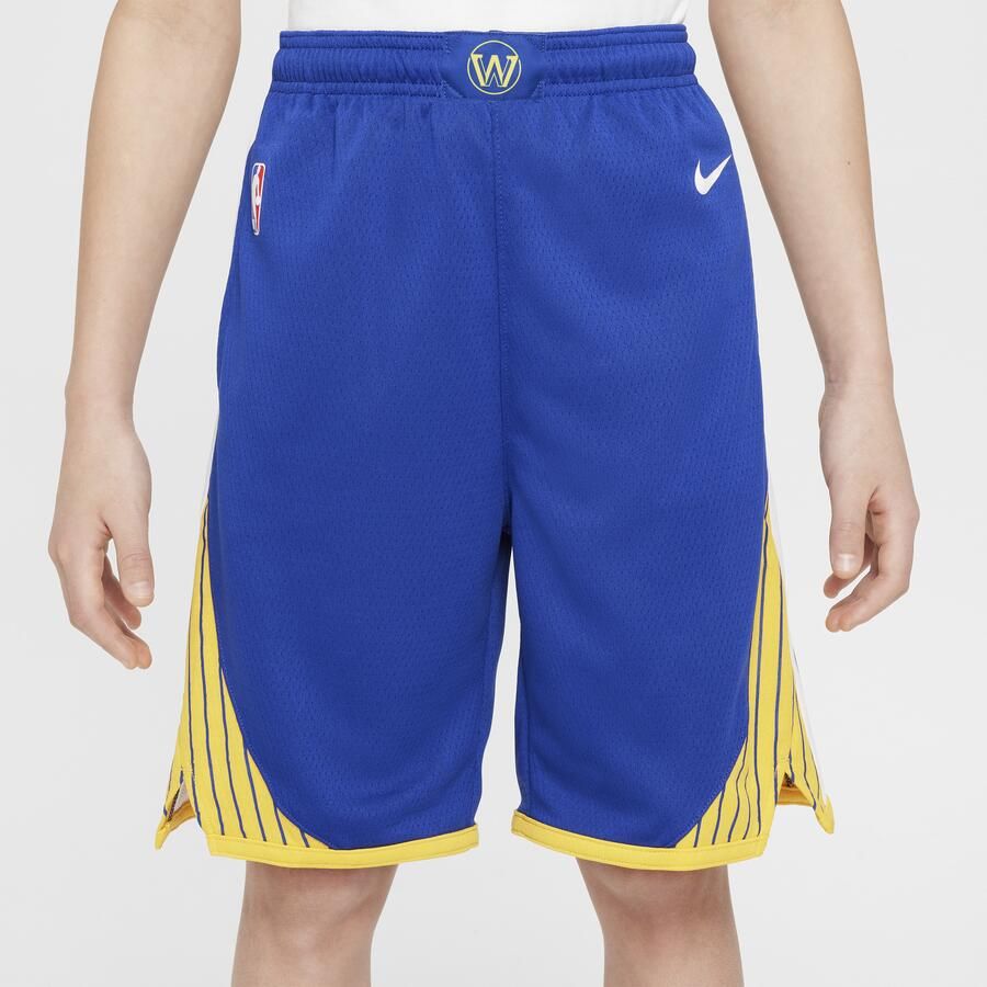 Nike Golden State Warriors 2023 24 Icon Edition Swingman NBA-jongensshorts Blauw - Foto 3