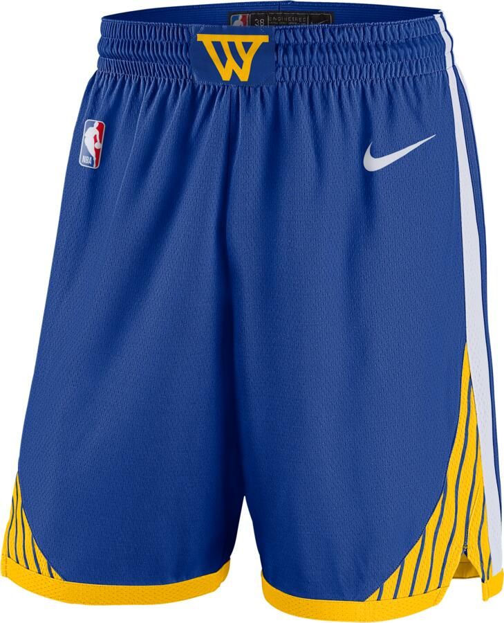 Nike Golden State Warriors 2024 25 Swingman Icon Edition Dri-FIT NBA-replicabasketbalshorts voor heren Blauw