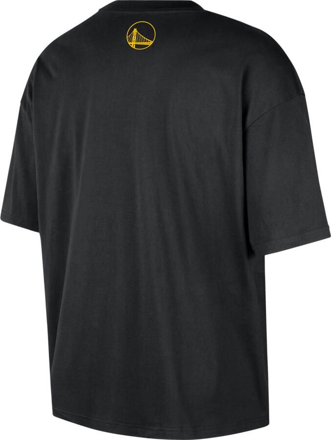 Nike Golden State Warriors Courtside NBA boxy T-shirt voor heren Zwart