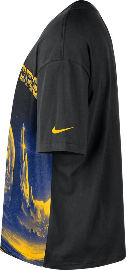 Nike Golden State Warriors Courtside NBA boxy T-shirt voor heren Zwart - Foto 2