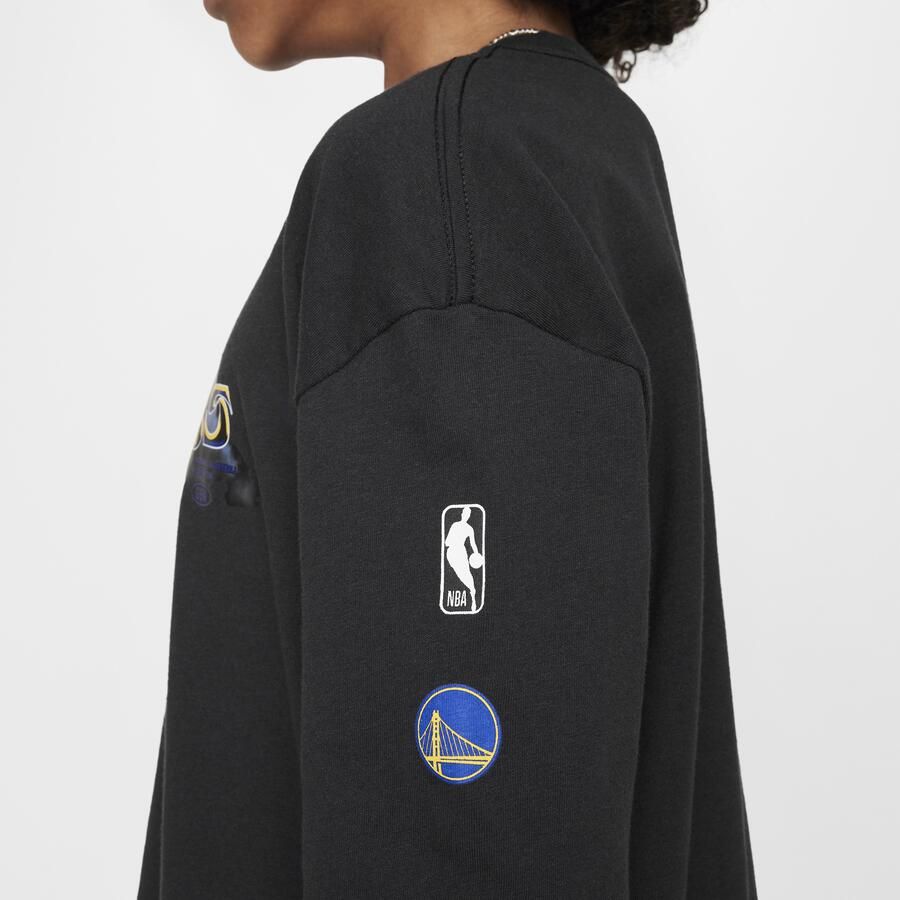 Nike Golden State Warriors Essential NBA Max90 T-shirt met lange mouwen voor jongens Zwart - Foto 2