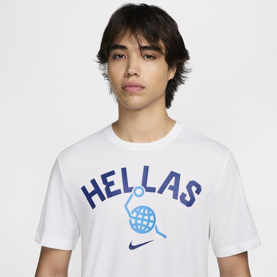 Nike 2024 Basketball Tee Team Greece White Heren