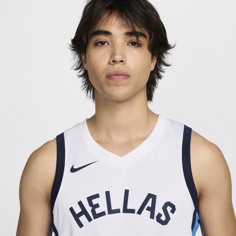 Nike Griekenland Basketbal Tanktop Wit Blauw Multicolor Heren