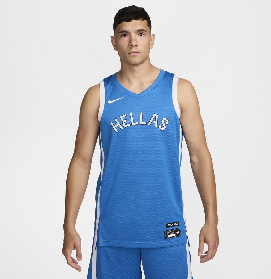 Nike Griekenland Limited Road Basketbaljersey voor heren Blauw - Foto 3