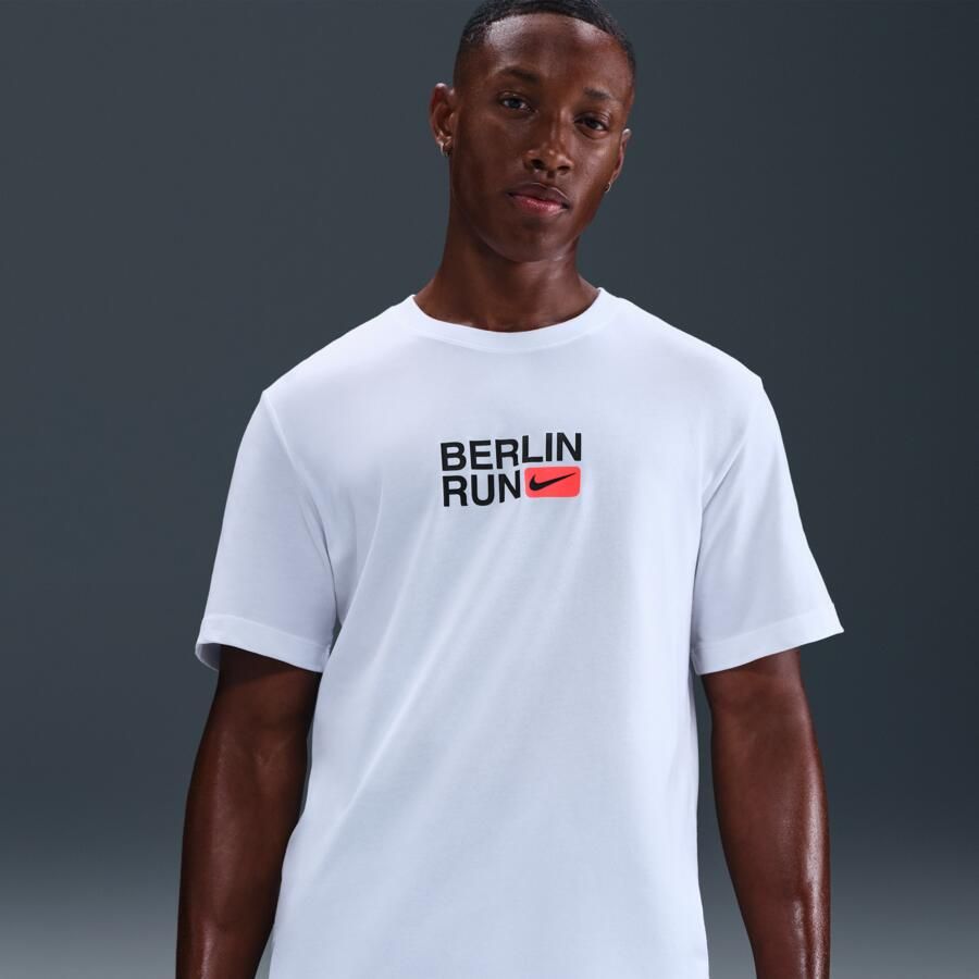 Nike hardloopshirt met korte mouwen en Dri-FIT voor heren Wit - Foto 4