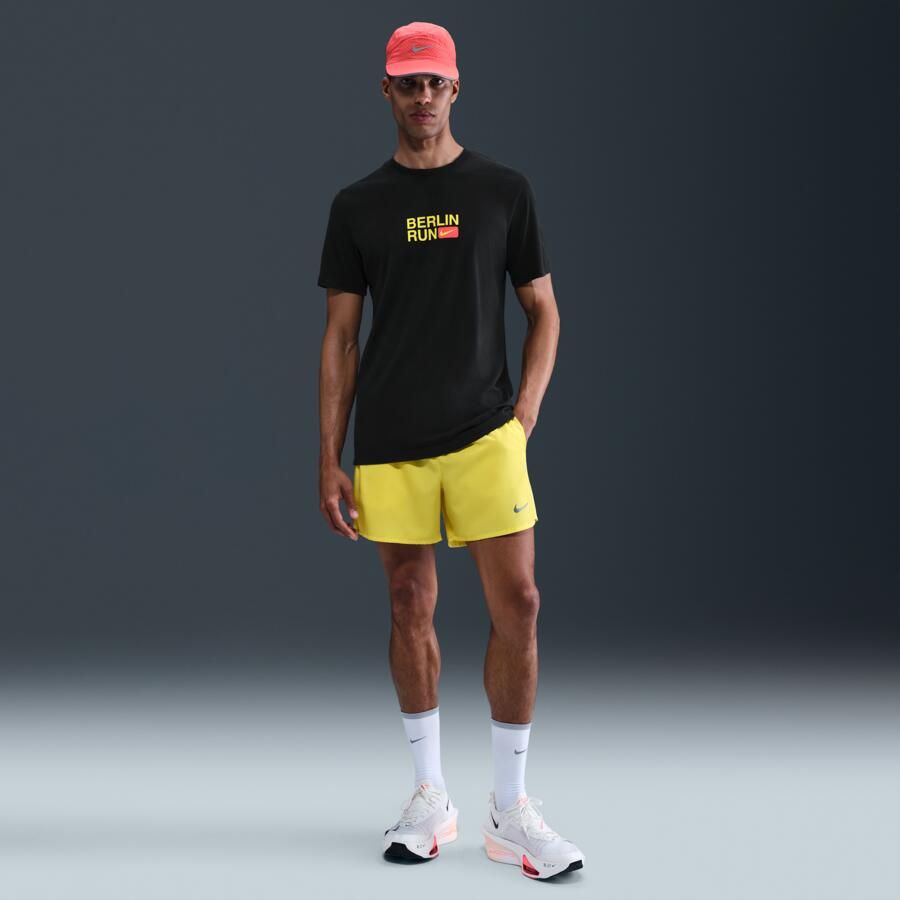 Nike hardloopshirt met korte mouwen en Dri-FIT voor heren Zwart - Foto 3