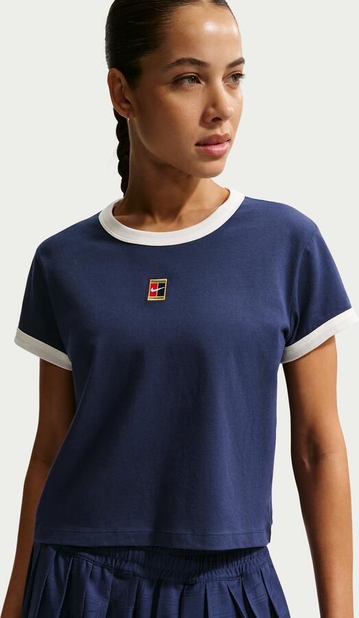 Nike Heritage tennisshirt met korte mouwen voor dames Blauw - Foto 4