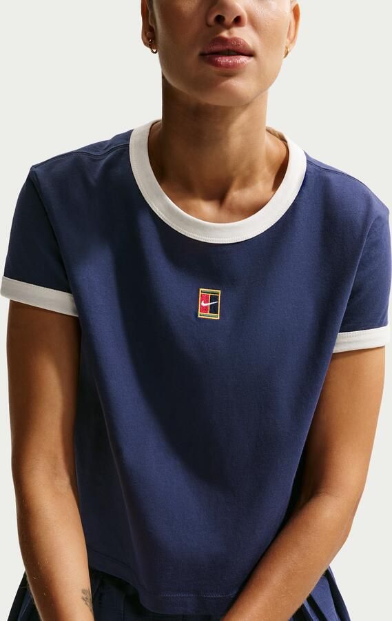 Nike Heritage tennisshirt met korte mouwen voor dames Blauw - Foto 3