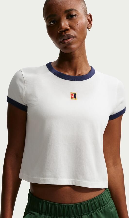 Nike Heritage tennisshirt met korte mouwen voor dames Wit - Foto 4