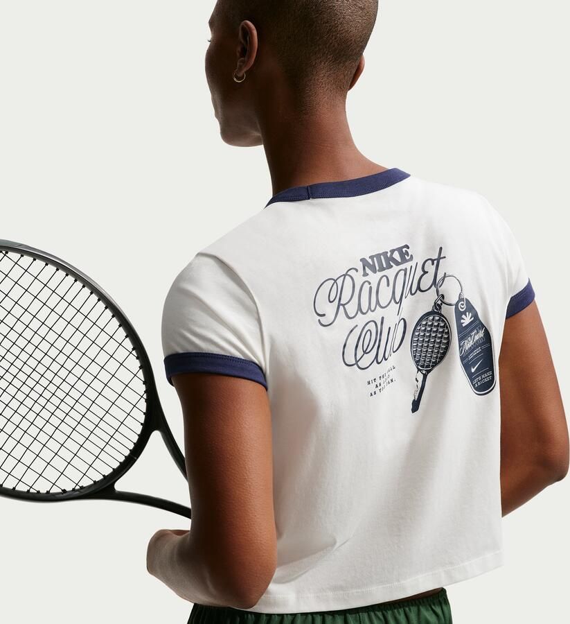 Nike Heritage tennisshirt met korte mouwen voor dames Wit - Foto 3