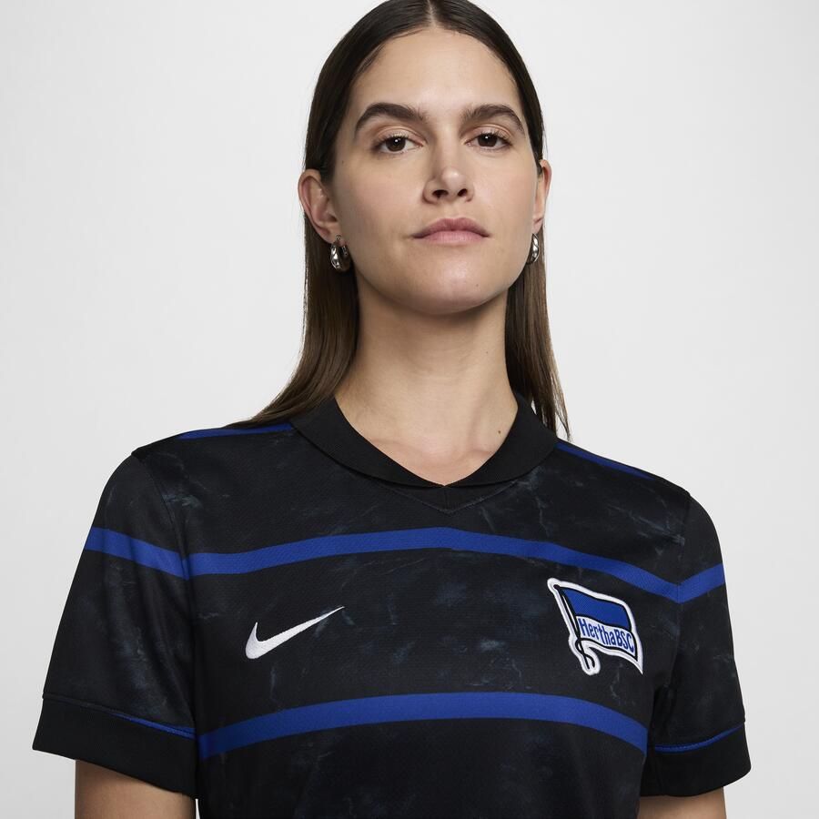 Nike Hertha BSC 2024 25 Stadium Uit Dri-FIT replica voetbalshirt voor dames Zwart