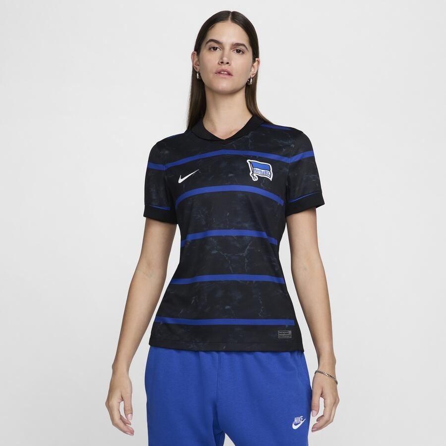 Nike Hertha BSC 2024 25 Stadium Uit Dri-FIT replica voetbalshirt voor dames Zwart - Foto 3