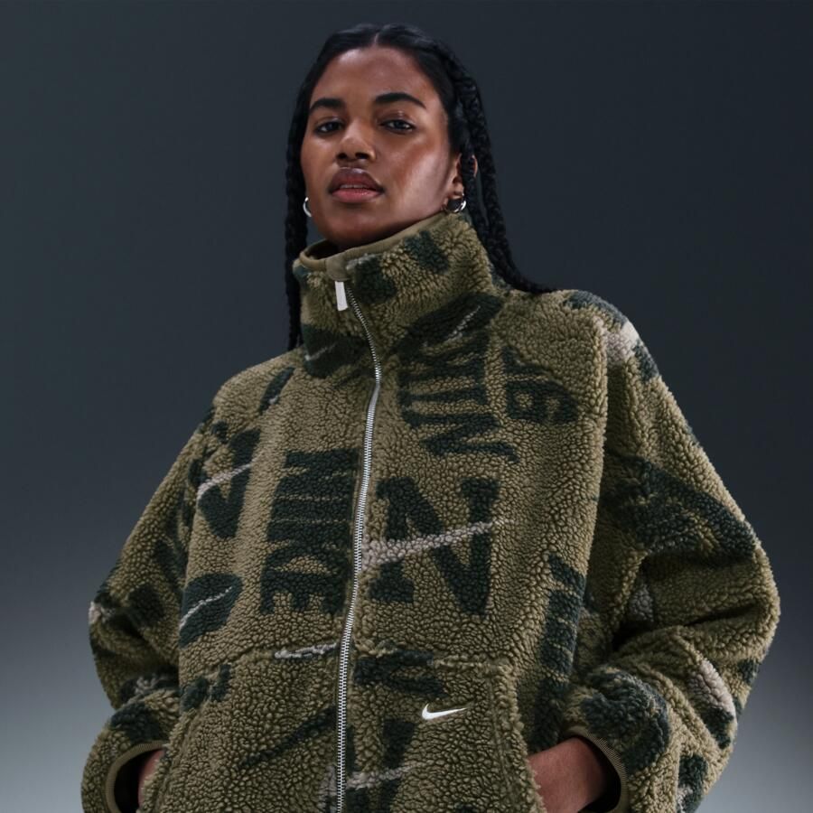 Nike hoogpolig fleecejack voor dames Groen - Foto 4