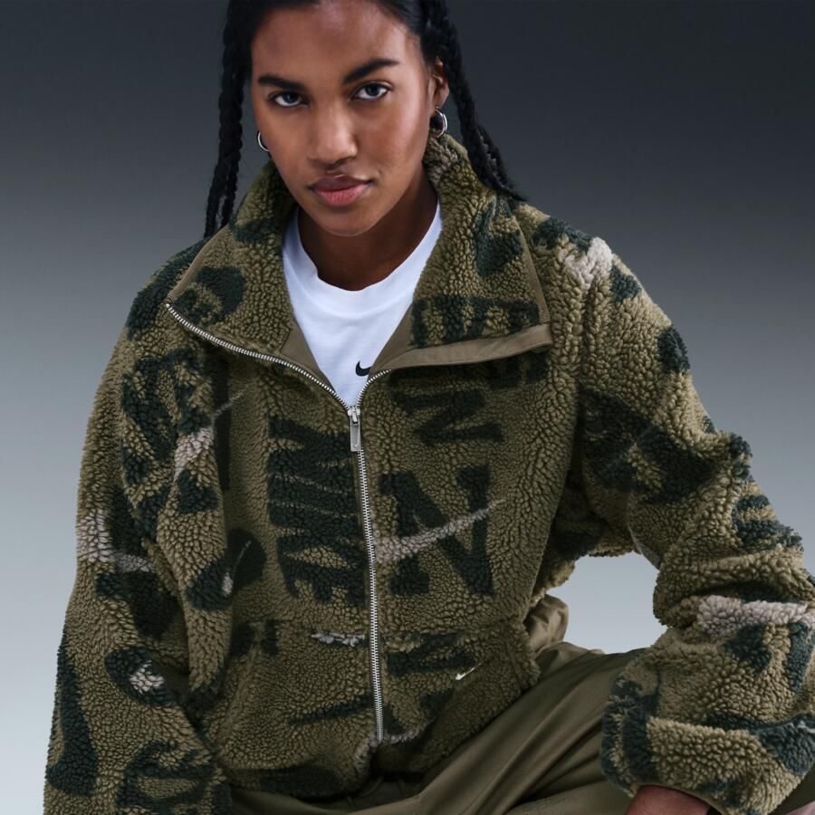 Nike hoogpolig fleecejack voor dames Groen - Foto 2