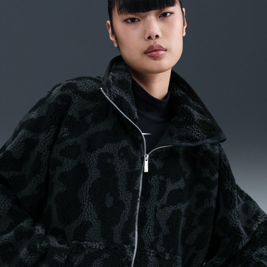 Nike hoogpolig fleecejack voor dames Zwart - Foto 2