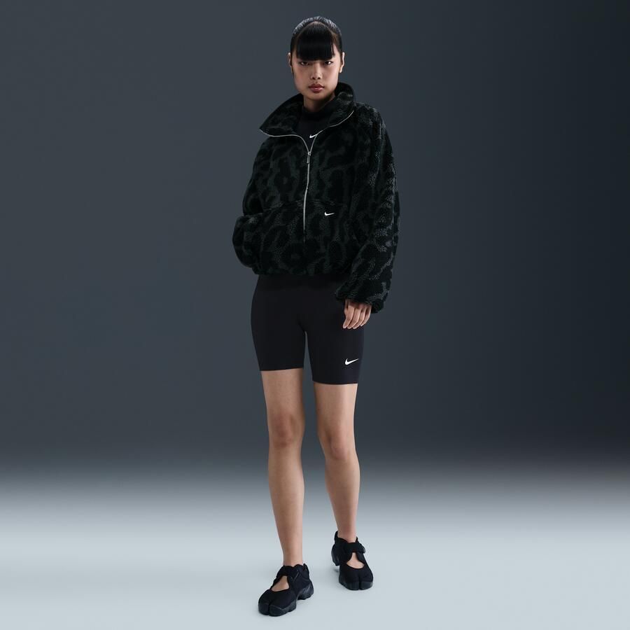 Nike hoogpolig fleecejack voor dames Zwart - Foto 3