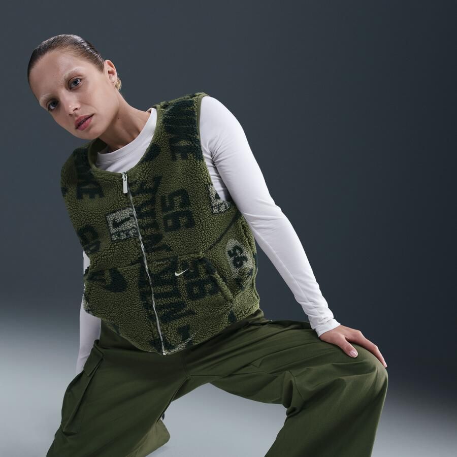 Nike hoogpolig fleecevest voor dames Groen - Foto 2