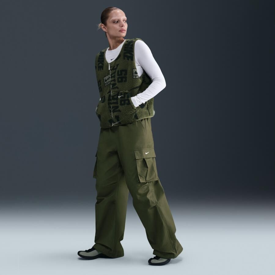 Nike hoogpolig fleecevest voor dames Groen - Foto 3