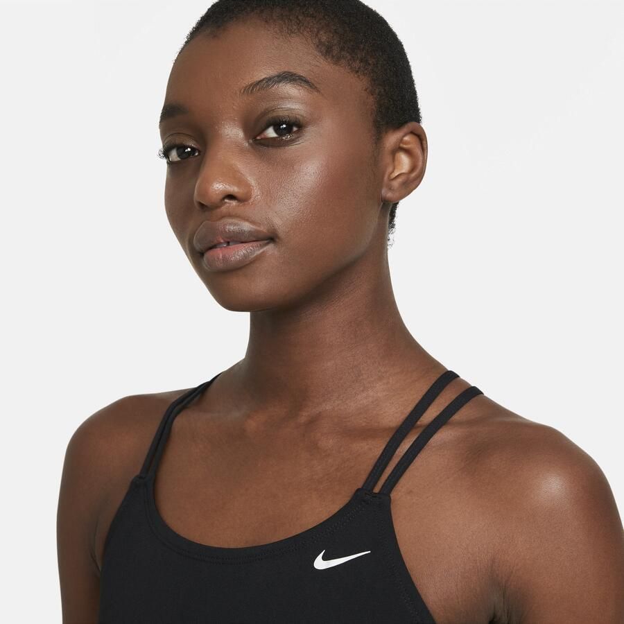 Nike HydraStrong Solid zwempak met spiderback voor dames Zwart