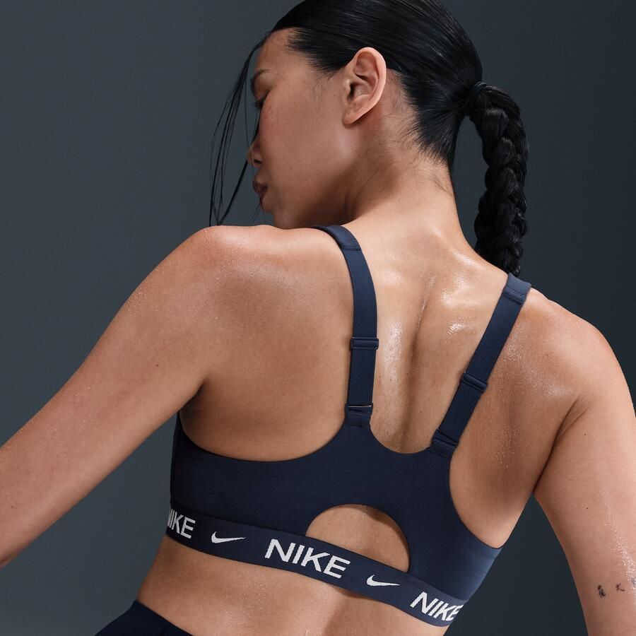 Nike Indy High Support padded sport-bh met rits aan de voorkant Blauw