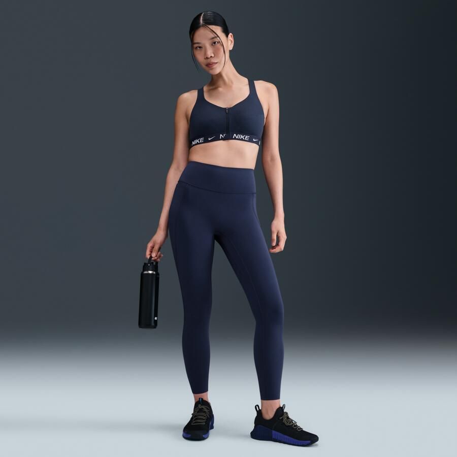 Nike Indy High Support padded sport-bh met rits aan de voorkant Blauw - Foto 3