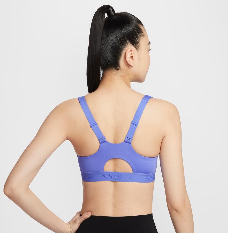 Nike Indy High Support padded sport-bh met rits aan de voorkant Blauw - Foto 3