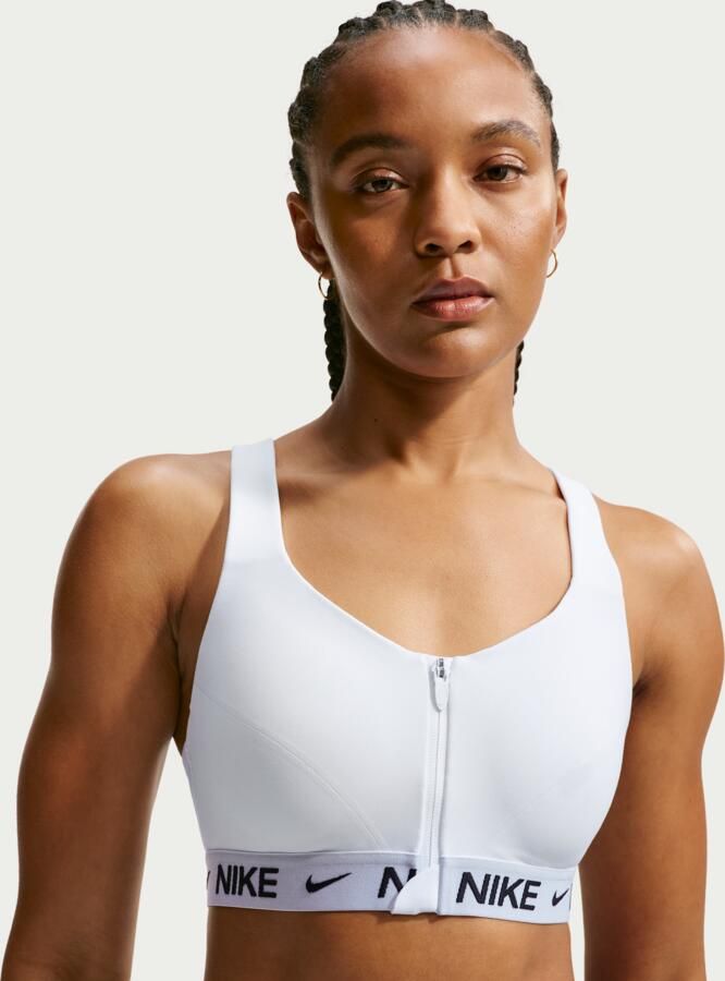 Nike Indy High Support padded sport-bh met rits aan de voorkant Wit - Foto 4