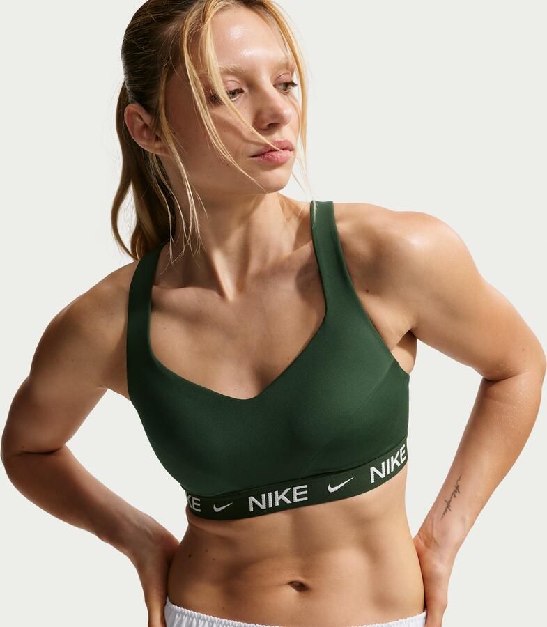 Nike Indy High Support padded verstelbare sport-bh Groen - Foto 4